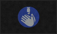 Sanitize Hands Graphic Message ColorStar Safety Mat