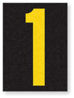 Engineer Grade Vinyl, 1.5 Inch Number, Yellow on Black 1