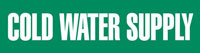 Cold Water Supply (Green) Adhesive Pipe Marker