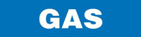 Adhesive Pipe Marker - Gas (white text on blue background)