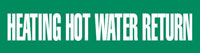 Heating Hot Water Return (Green) Adhesive Pipe Marker