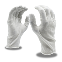 Mens-Cotton Lisle and Polyester Blend Lightweight Unhemmed Inspector Gloves