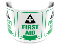 180 Degree Projecting First Aid Sign with arrow