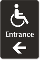 Accessible Entrance Left Arrow Sign