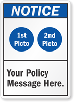 Custom ANSI Notice Sign, Choose Clipart, Add Message