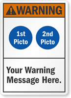 Custom ANSI Warning Sign, Choose Clipart, Add Message