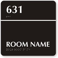 Add Own Number And Room Name Braille Sign