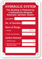 Custom Hydraulic System Sprinkler Sign