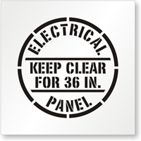 ELECTRICAL PANEL KEEP CLEAR FOR 36 IN.