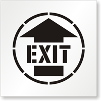 EXIT with Arrow Symbol Pavement Stencil