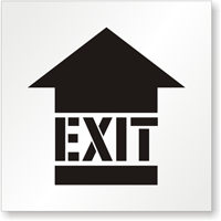 Floor Stencil - Exit with arrow Sign