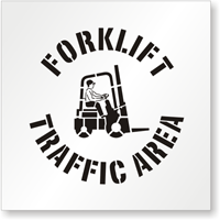 Floor Stencil - Forklift Traffic Area with graphic
