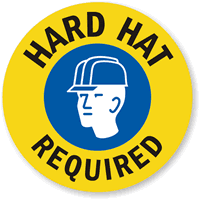 Hard Hat Sign Round
