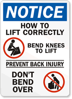 Lifting Notice Sign