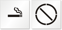No Smoking Symbol Floor Stencil