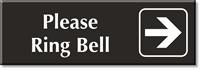 Please Ring Bell Sign with Right Arrow