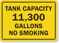 Add Your Custom Tank Capacity And Customized Text Sign