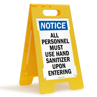 All Personnel Must Use Sanitizer Floor Standing Sign