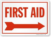 First Aid Arrow Right Sign