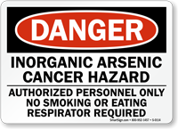 Danger: Inorganic Arsenic Cancer Hazard Sign