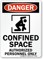 Danger Confined Space Authorized Personnel Sign