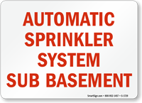 Sprinkler System Fire Sign