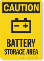 Battery Storage Area OSHA Caution Sign