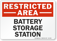 Battery Storage Station Restricted Area Sign