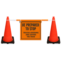 Truck Stop Warning Cone Bar Sign