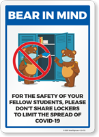 Bear In Mind: Please Do Not Share Lockers Signs