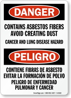Danger Asbestos Cancer Lung Hazard Sign