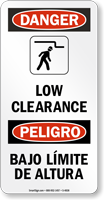 Bilingual Low Clearance Sign With Graphic