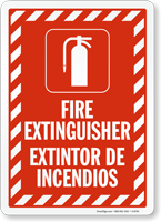Bilingual Fire Extinguisher Sign