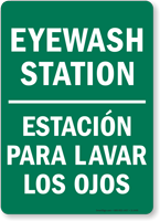 Eyewash Station Sign (Bilingual)