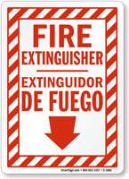 Bilingual Fire Extinguisher Extinguidor De Fuego Sign