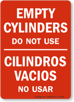Empty Cylinders Bilingual Sign