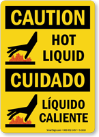 Caution Hot Liquid / Cuidado Liquido Caliente Sign