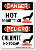 Hot Do Not Touch Caliente No Tocar Sign