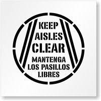 Keep Aisles Clear, Mantenga Los Pasillos Libres Stencil