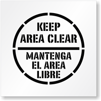 Keep Area Clean Mantenga El Area Libre Stencil