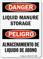 Bilingual Liquid Manure Storage Sign