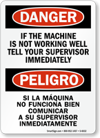 Bilingual Machine Is Not Working Sign