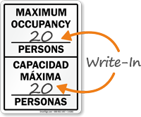 Bilingual Maximum Occupancy Persons Sign