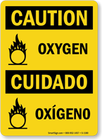 Caution Oxygen Cuidado Oxigeno Sign