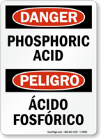 Bilingual Phosphoric Acid Acido Fosfórico Sign