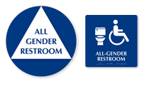 California Wall Door All-Gender Restroom, 2 Signs/Kit