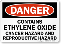 Danger: Contains Ethylene Oxide Cancer Hazard Sign