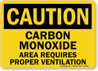 Caution Carbon Monoxide Ventilation Sign