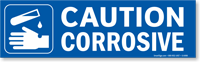 Magnetic Cabinet Label: Caution Corrosive