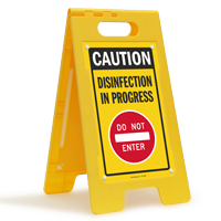 Caution Disinfection In Progress Do Not Enter Floor Sign